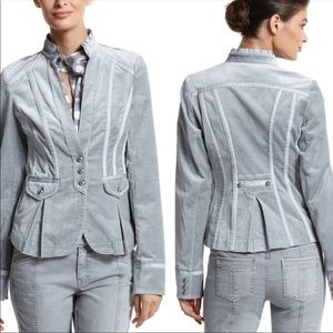 WHBM Grey Velvet Military Style Jacket